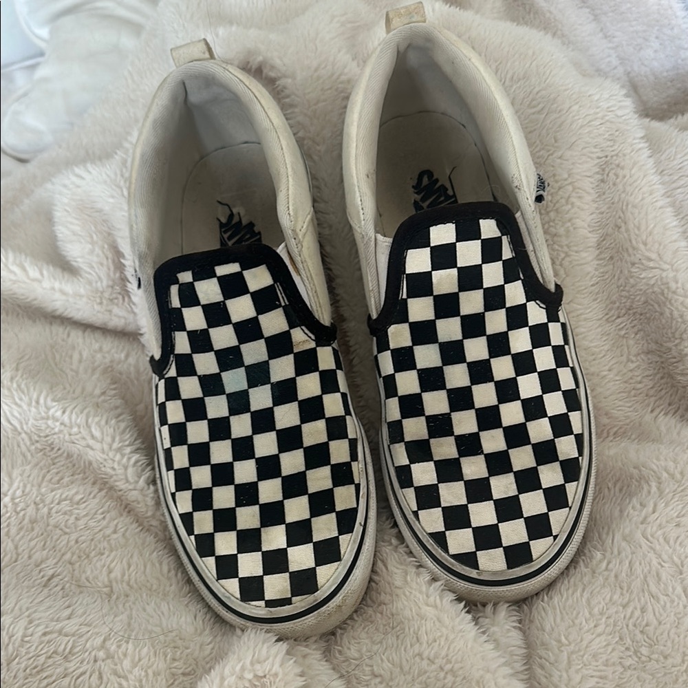 Vans Black and White Checkerboard Slip-Ons